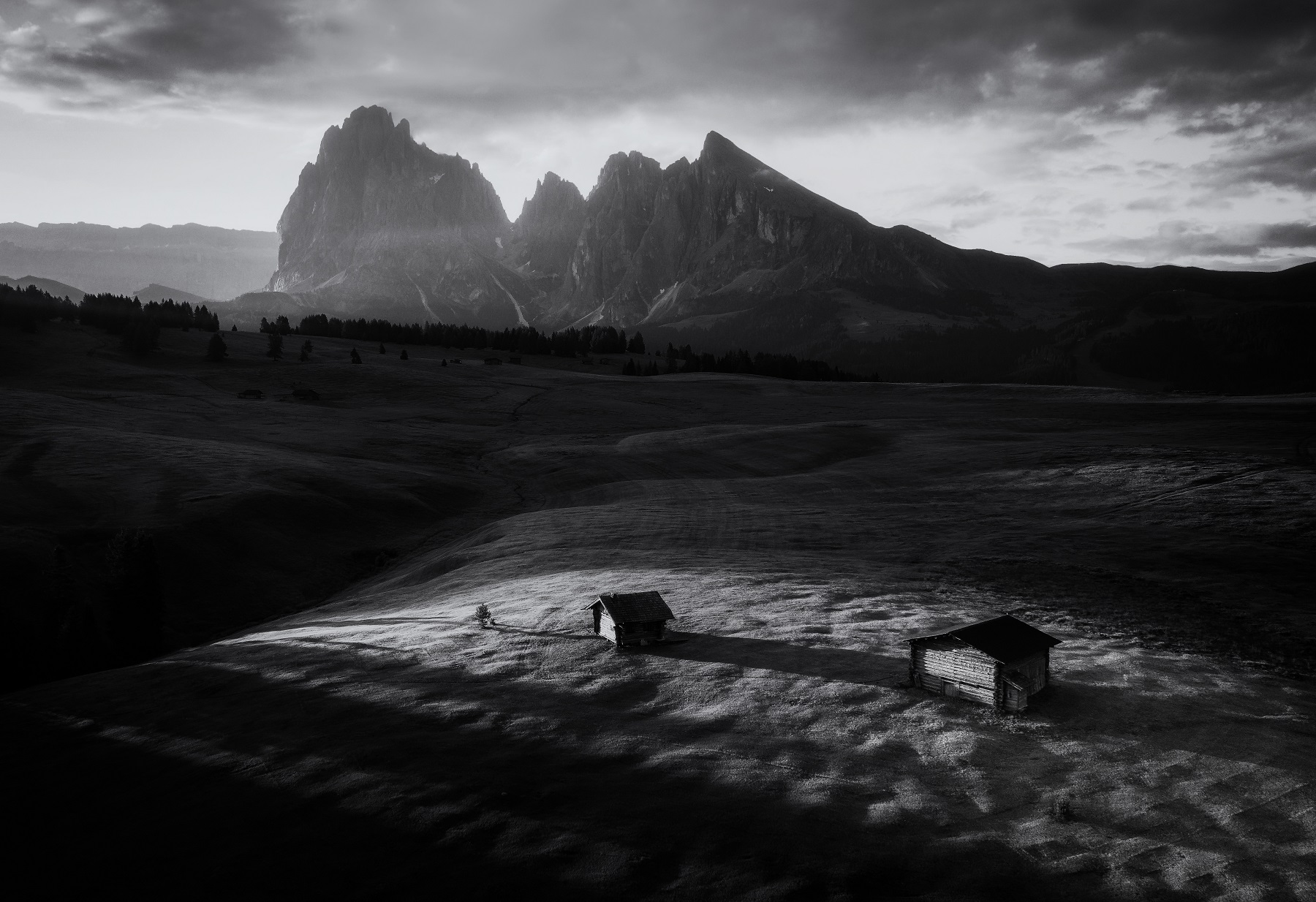 Black and White Photo Awards 2022 Landscape Golden Mention -  Ales Krivec - The Dolomites Seiser Alm