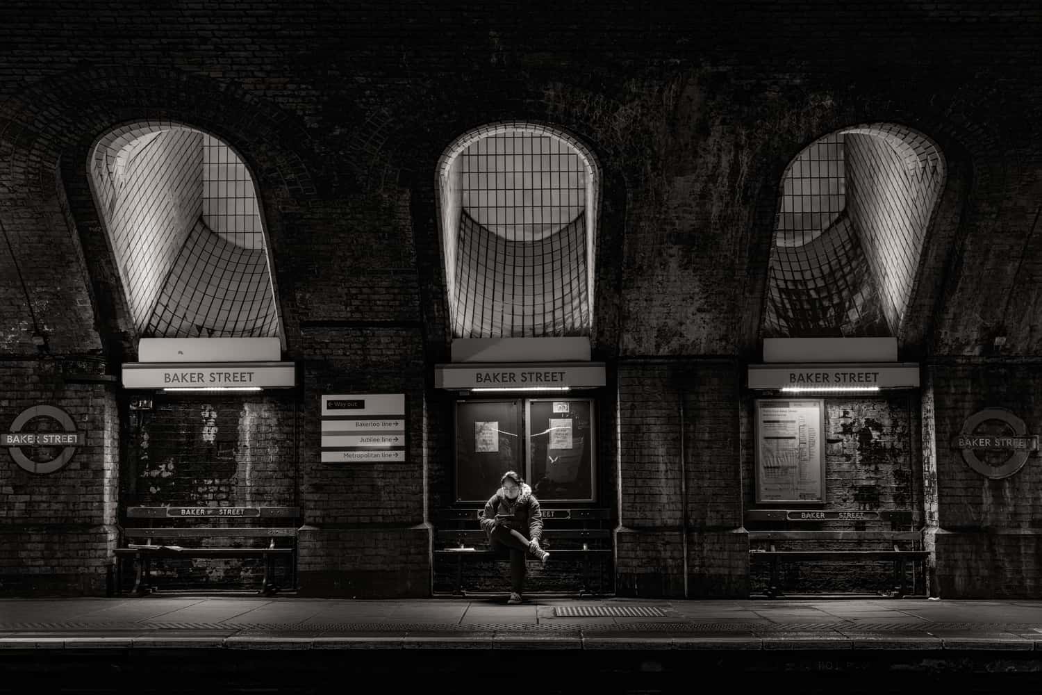 Baker Street Station 3, by Zhenhuan Zhou, Street Category Winner in the Black and White Photo Awards 2024