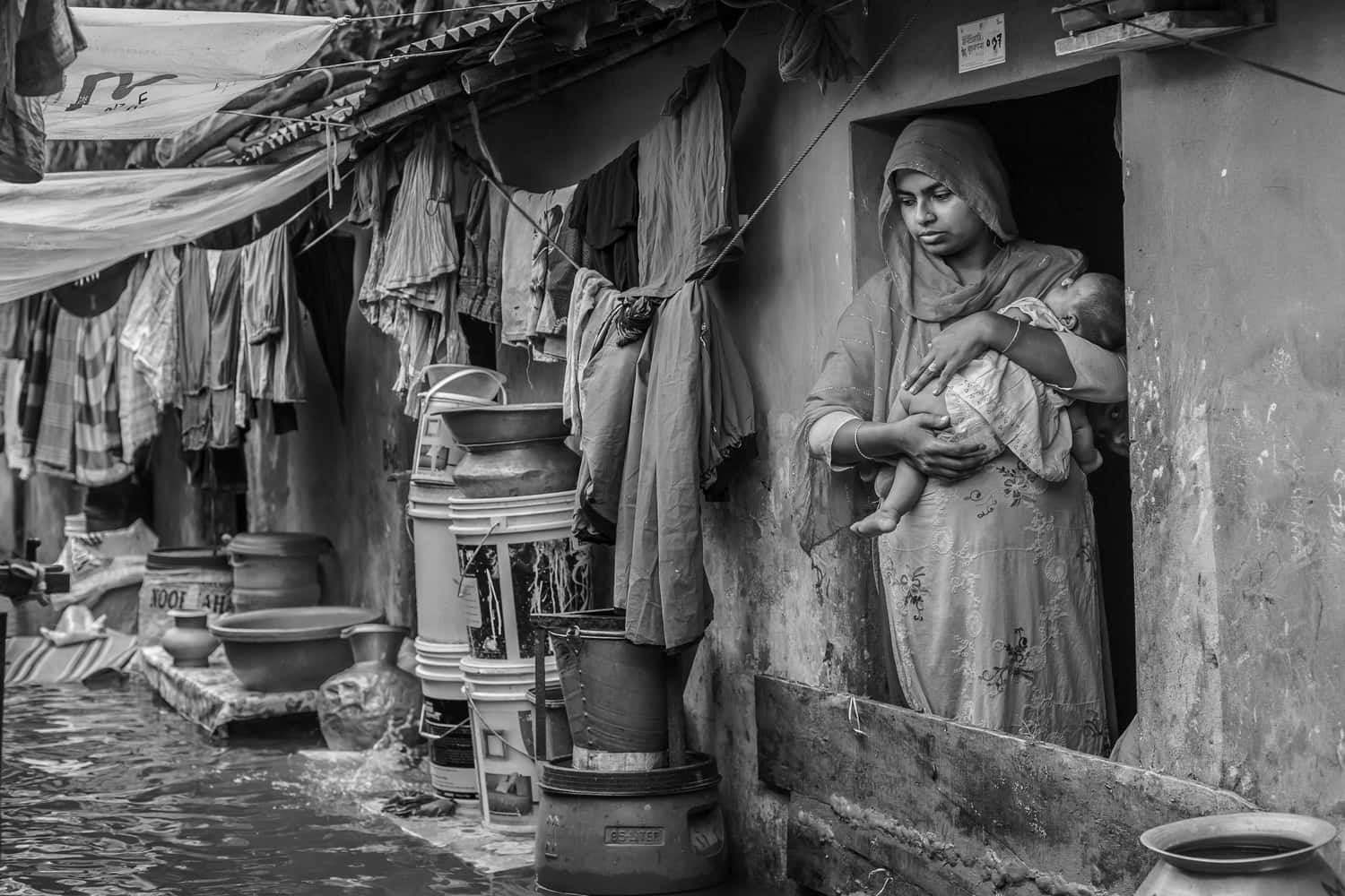 Worried Mother, by Sanchayan Chowdhury, Street Silver Mention in the Black and White Photo Awards 2024