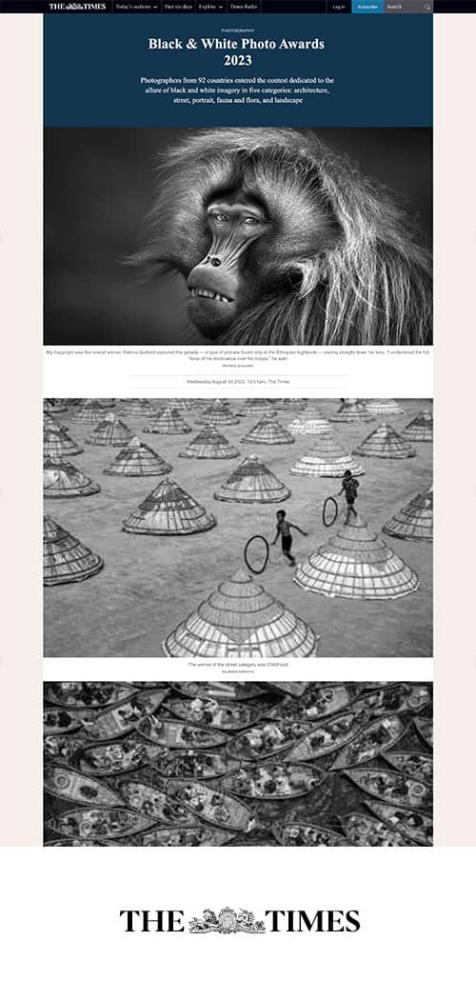Black and White Photo Awards 2023 in The Times