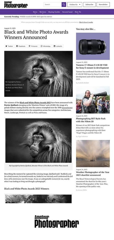 Black and White Photo Awards 2023 in Amateur Photographer