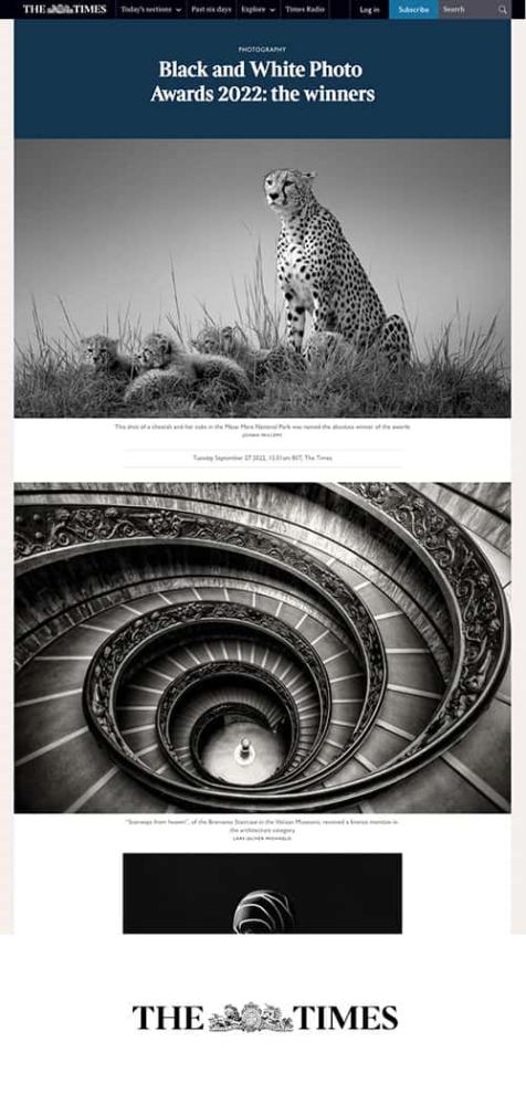 Black and White Photo Awards 2022 in The times