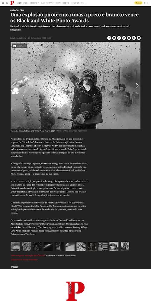 The Black and White Photo Awards 2024 in Publico