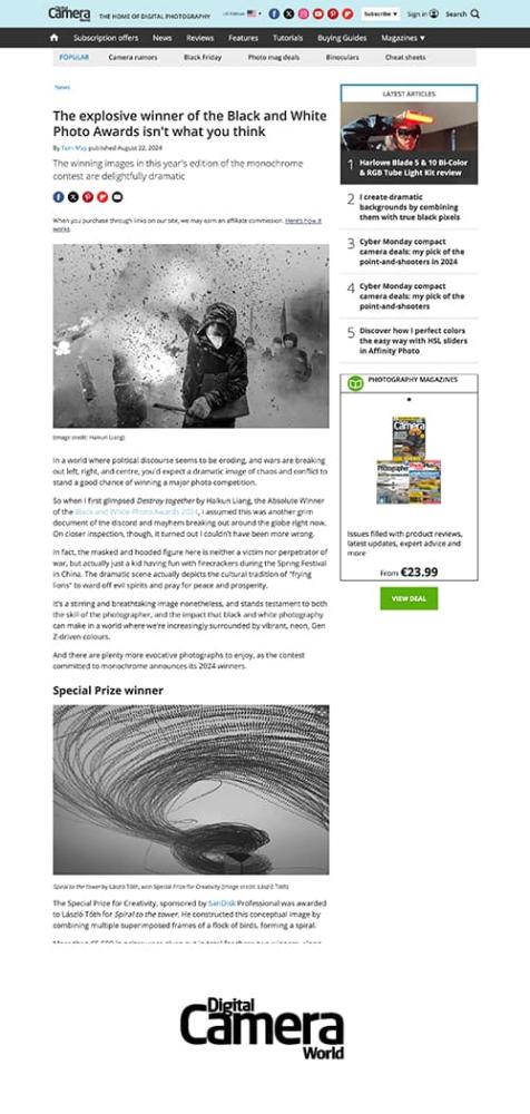 The Black and White Photo Awards 2024 in Digital Camera World